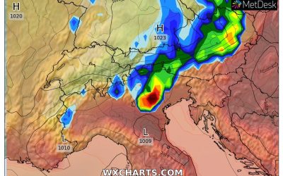 Le piogge ed i temporali previsti per oggi, venerdì 1 Luglio