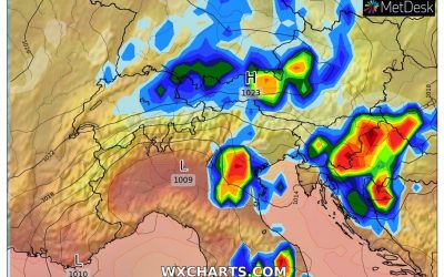 Le piogge e i temporali previsti per oggi, giovedì 7 Luglio