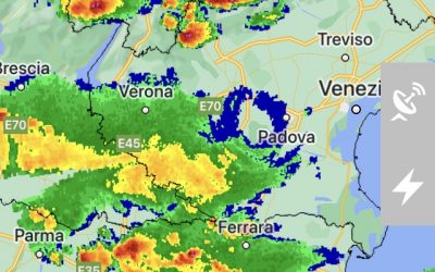 Situazione live con temporali al Nord