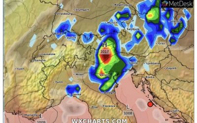 Le piogge previste per la serata