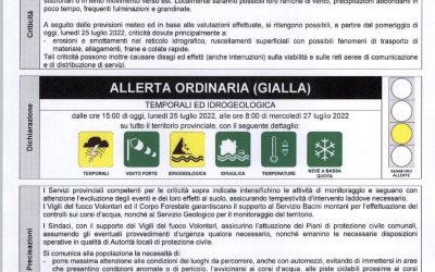 Allerta Trentino Alto Adige