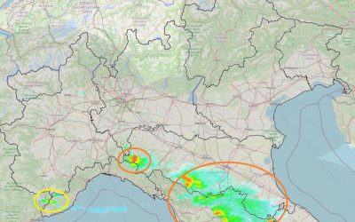 Situazione live con vari temporali in Emilia e alta Toscana