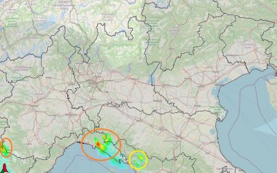 Situazione live con qualche temporale in Liguria