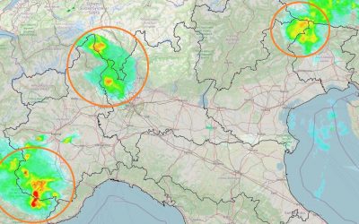 Situazione live con vari temporali al Nord