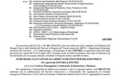 Stato di allerta per il Veneto