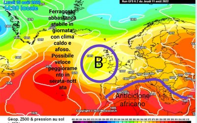 Evoluzione per il weekend di ferragosto e giorni successivi