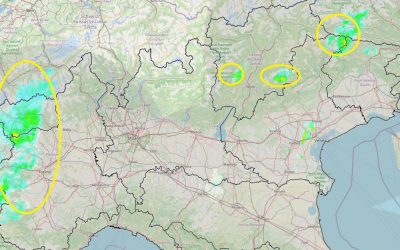 Situazione live con isolate piogge al Nord