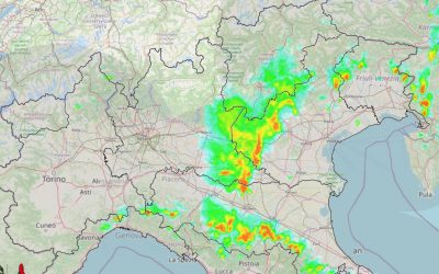 Situazione live con vari temporali al Nord