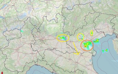 Situazione live con un temporale al Nord