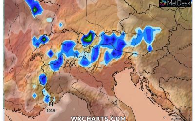 Le piogge previste per lunedì 5 Settembre