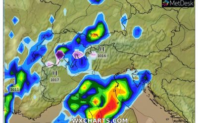 Le piogge previste per Sabato 24 Settembre