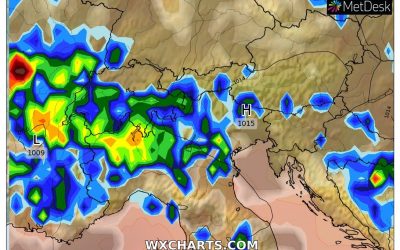 Le piogge previste per oggi, mercoledì 7 Settembre