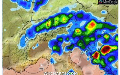 Le piogge ed i temporali previsti per oggi, venerdì 16 Settembre