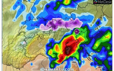 Le piogge ed i temporali previsti per sabato 17 Settembre