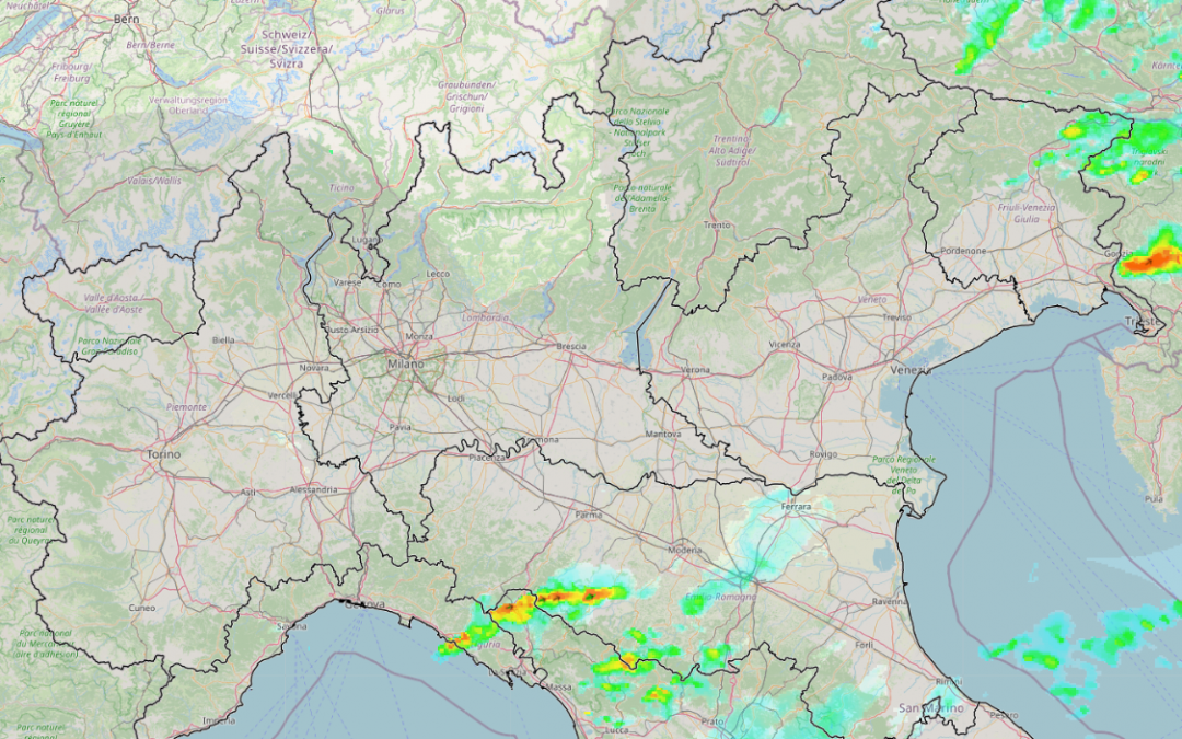 Situazione live con temporali in Emilia