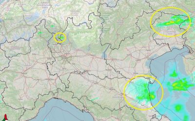 Situazione live al Nord con qualche pioggia