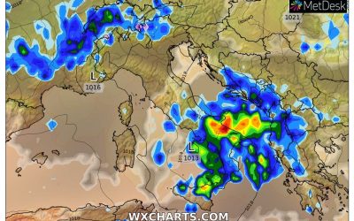 Situazione live con un’Italia divisa in due e previsione piogge per le prossime ore