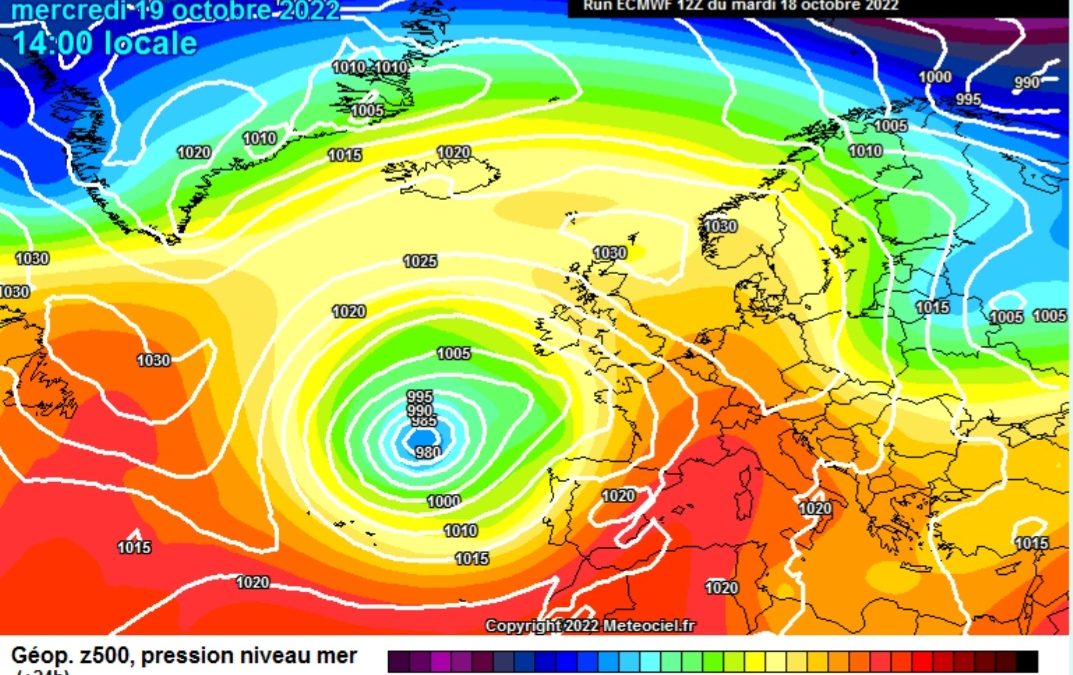 La previsione per oggi, mercoledì 19 ottobre