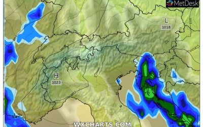 Le piogge previste per la seconda parte della giornata del 14 Novembre