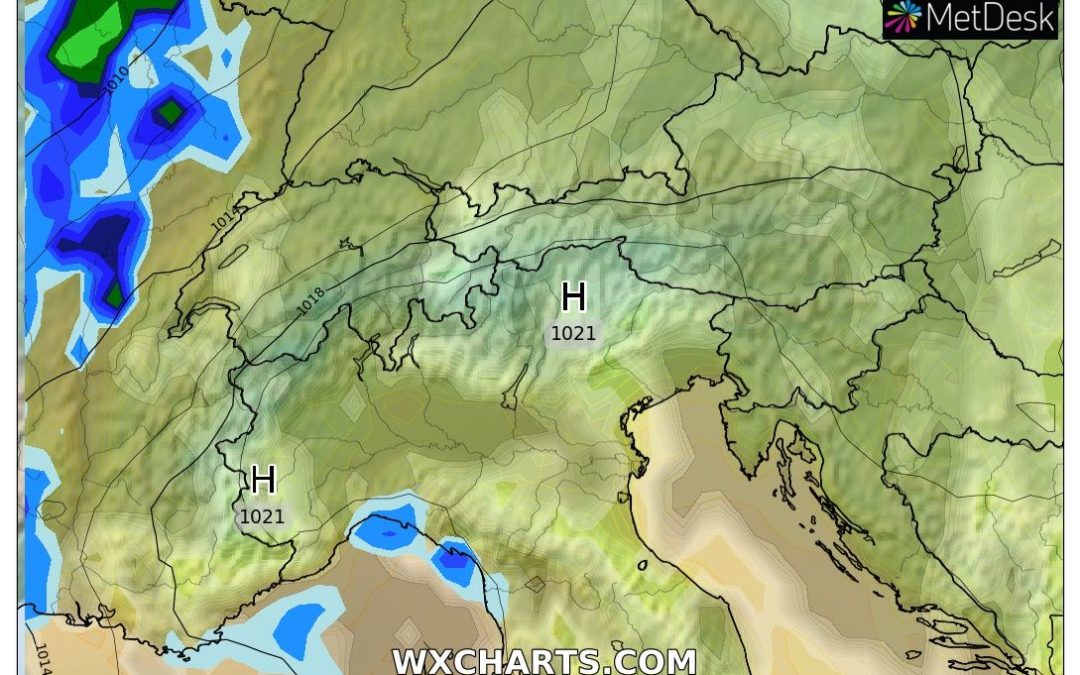 Le piogge previste per oggi, martedì 8 Novembre