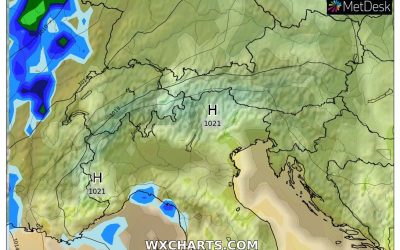 Le piogge previste per oggi, martedì 8 Novembre