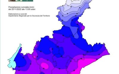 Quantità di acqua caduta in Veneto