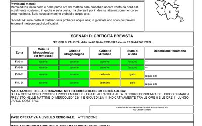 Allerta Friuli Venezia Giulia prolungata