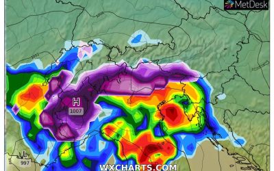 Aggiornamento: Le piogge e le nevicate previste per oggi