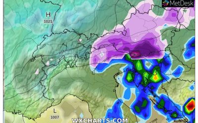 Le piogge previste per la seconda parte della giornata
