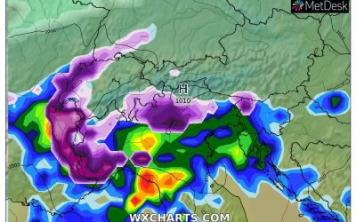Le piogge previste per domani, venerdì 9 Dicembre