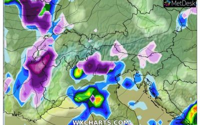 Aggiornamento piogge e nevicate di lunedì 16 Gennaio