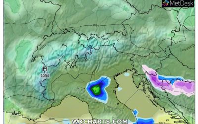 Le piogge previste per la serata di oggi
