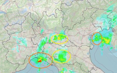 Situazione live con piogge e qualche temporale al Nord