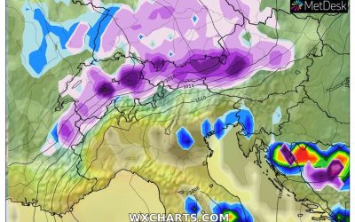 Le piogge previste per la seconda parte della giornata