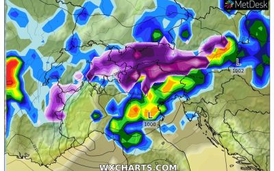 Le piogge ed i temporali per domenica 26 Marzo