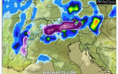 Le piogge previste per la serata di venerdì 24 Marzo