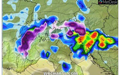 Le piogge previste per la seconda parte della giornata