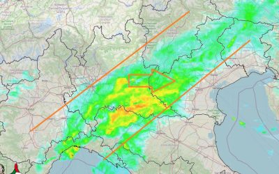 Situazione live con piogge abbondanti in atto
