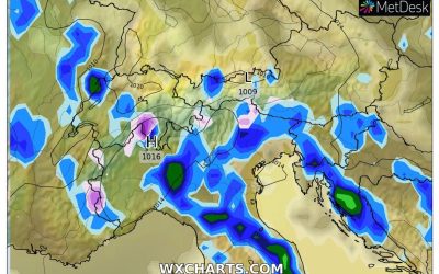 Le piogge previste per venerdì 21 Aprile