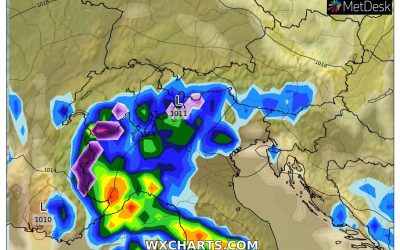 Le piogge previste per la seconda parte di giornata di domenica 30 Aprile