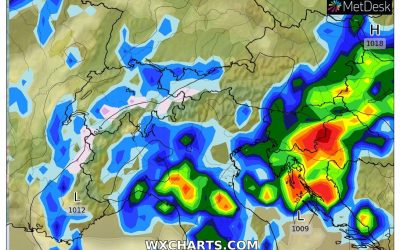 Le piogge previste per domenica 14 Maggio