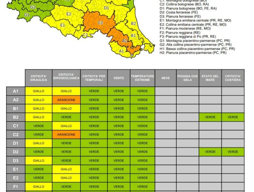 Allerta meteo Emilia Romagna