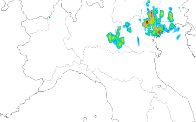 Animazione temporali previsti per il 26 Maggio, soprattutto al Nord-Est