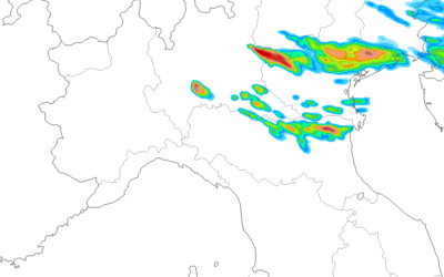 Le piogge ed i temporali previsti per la giornata di oggi con animazione
