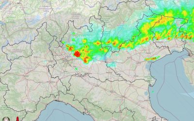 Situazione live con vari temporali al Nord