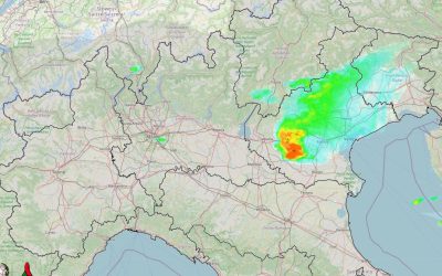 Situazione live con un temporale al Nord-Est