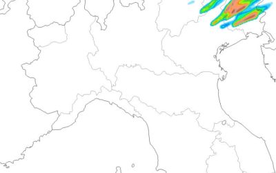 Animazione piogge e temporali previsti per giovedì 3 Agosto