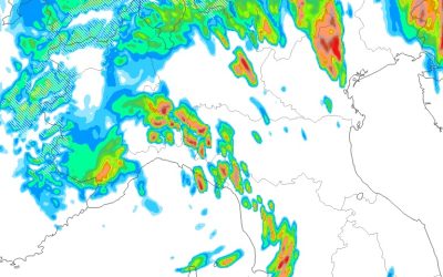 Aggiornamento animazione piogge e temporali per il pomeriggio e per la sera