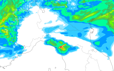 Le piogge previste per giovedì 26 Ottobre