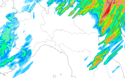 Animazione piogge previste per Martedì 31 Ottobre